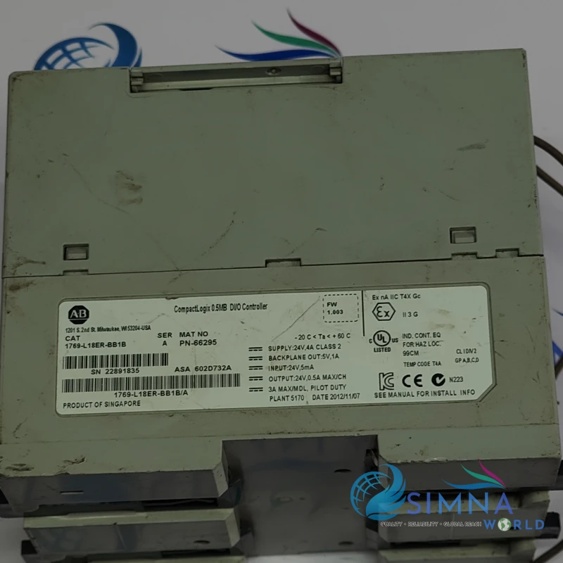 Allen-Bradley 1769-L18ER-BB1B CompactLogix 5370 L1 PLC Controller 512KB thumbnail 6