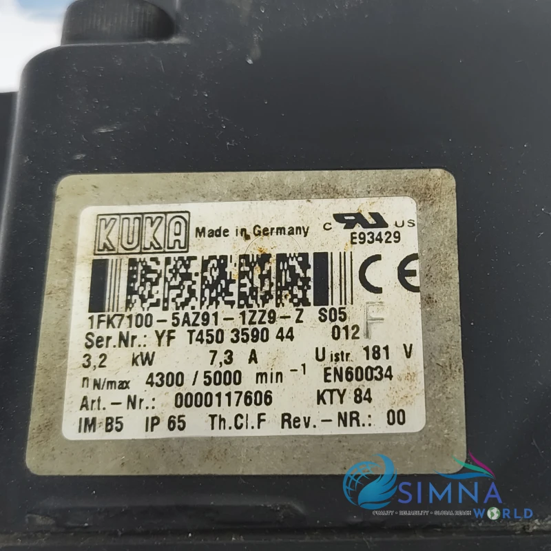 KUKA 1FK7100-5AZ91-1ZZ9-Z S05 3.2kW AC Servo Motor 5000RPM thumbnail 6