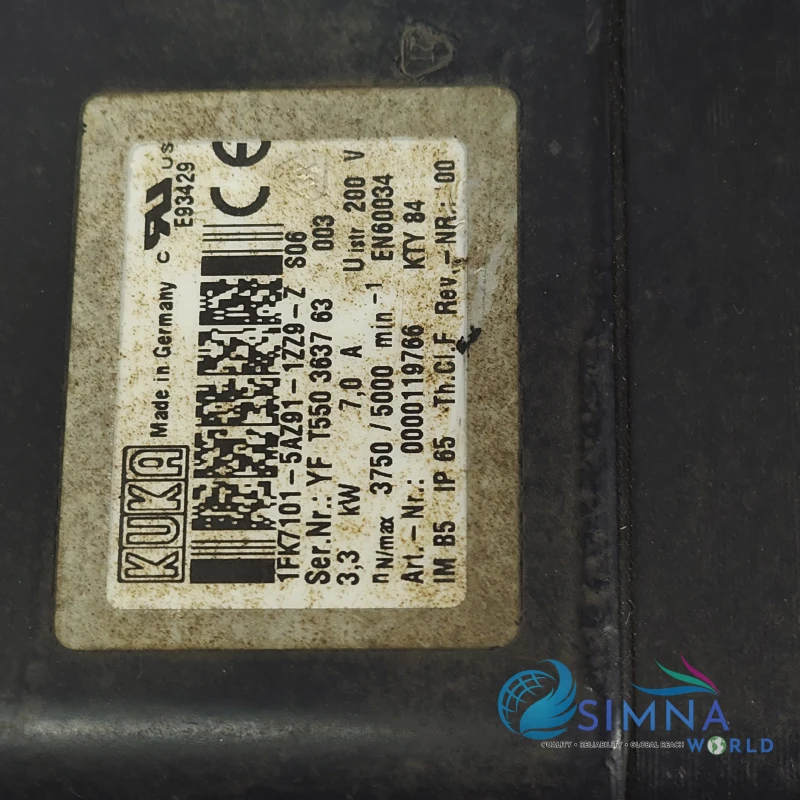 KUKA 1FK7101-5AZ91-1ZZ9-Z S06 3.3kW AC Servo Motor 5000RPM thumbnail 7