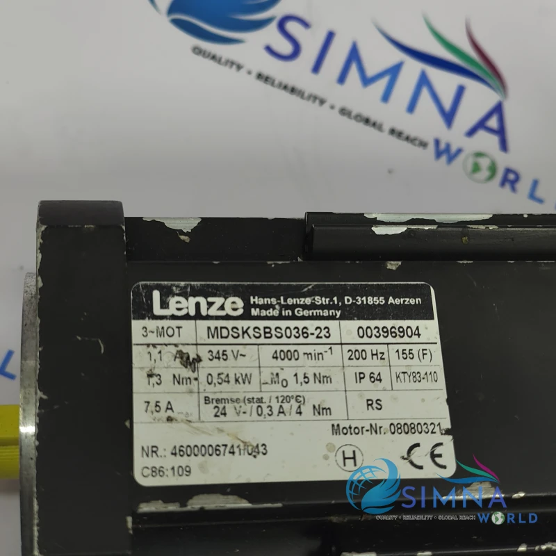 Lenze MDSKSBS036-23 Synchronous Servo Motor 0.25kW 4000RPM with Brake &amp; Resolver thumbnail 6